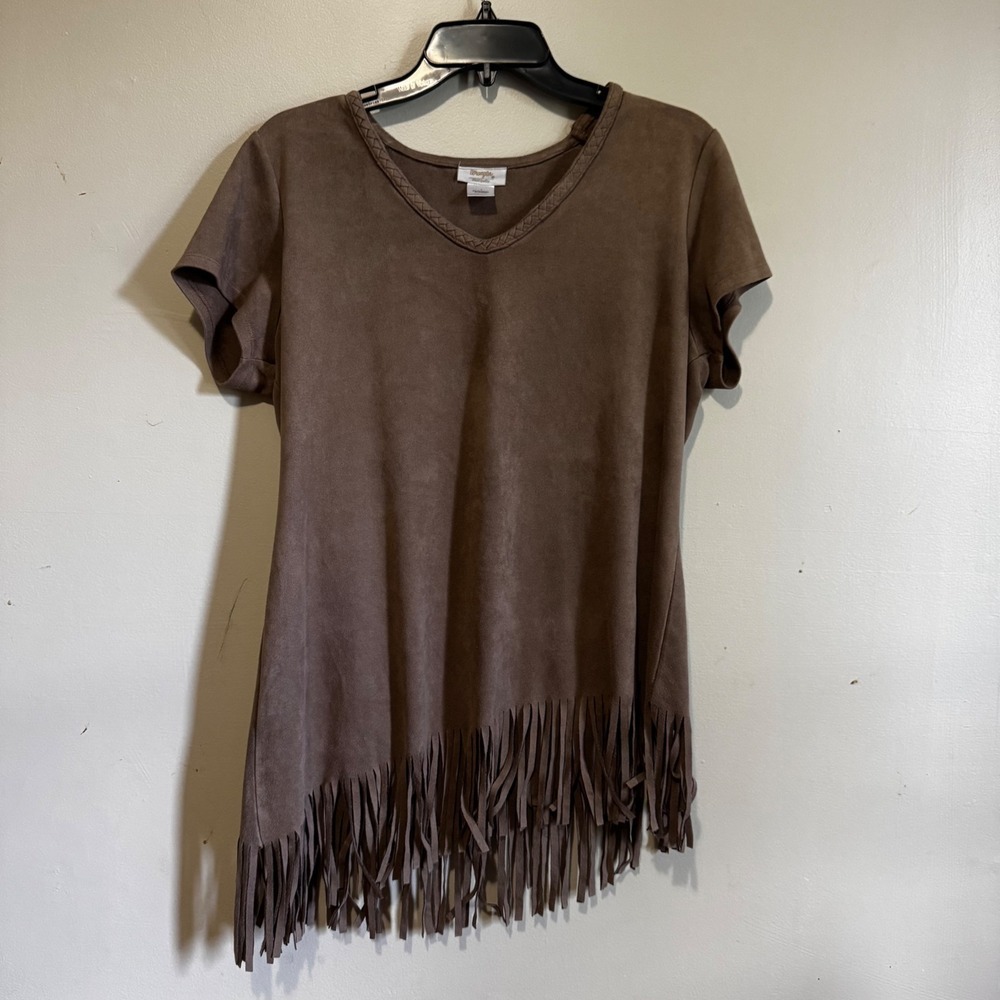 Wrangler Women's Large Faux Suede Fringe Western Cowgirl